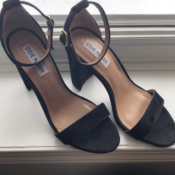 COPY - Steve Madden Carrson Suede Black Sandals - Picture 2 of 3